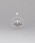 Sterling Silver Wire Frame Lotus Pendant - Charms & Pendants
