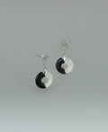 Sterling Silver Yin Yang Earrings with Mother of Pearl and Black Onyx - Earrings