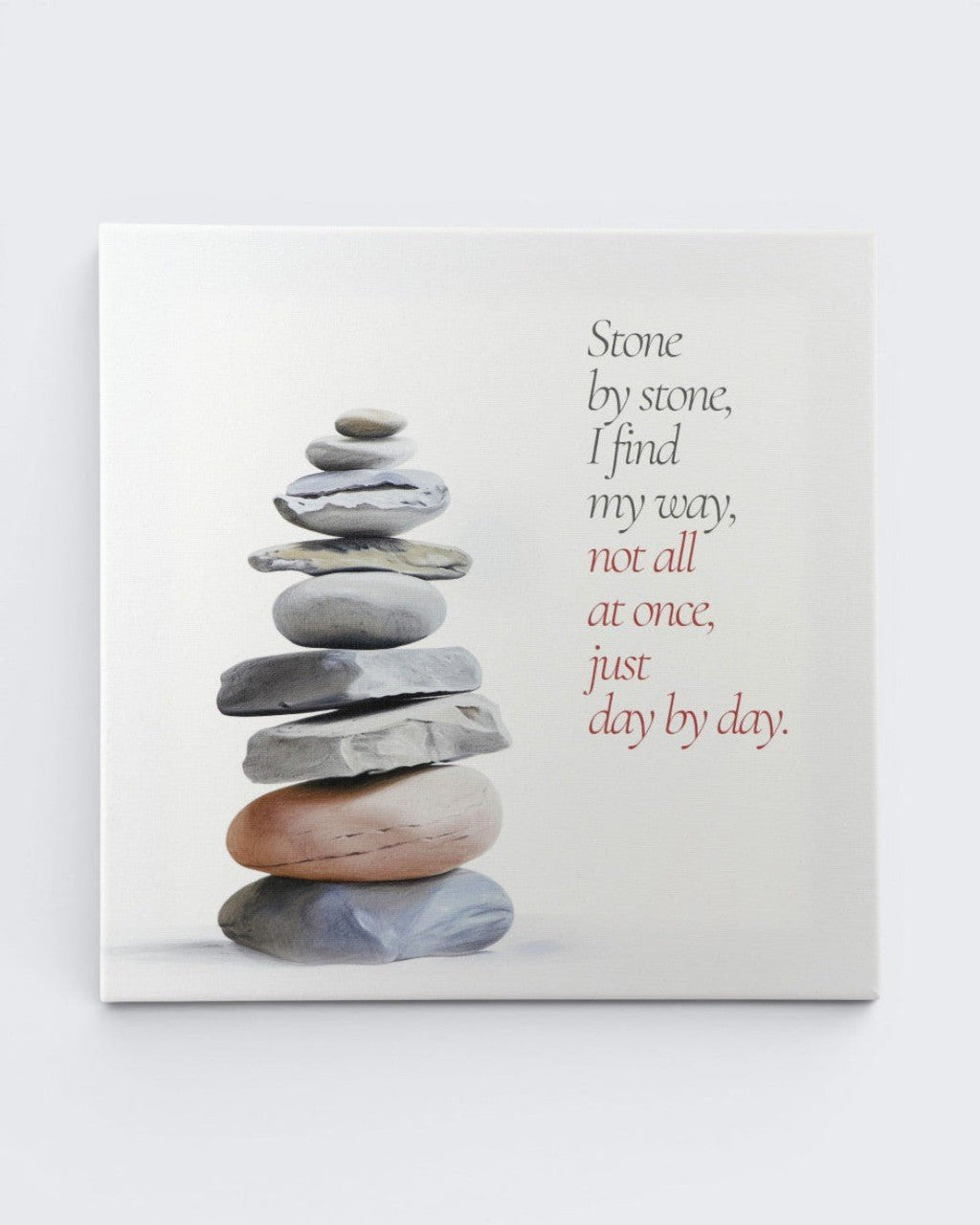 "Stone by Stone" Zen Cairn Canvas Print — 12 - Inch Wood Framed Wall Art - Wall Art
