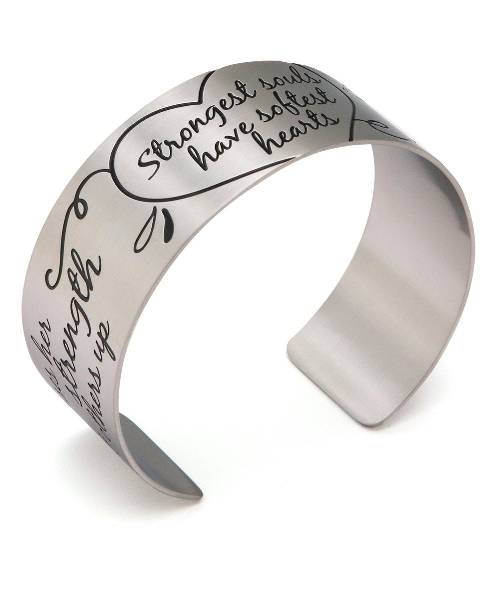 Strongest Souls Have Softest Hearts Inspirational Cuff Bracelet - Bracelets