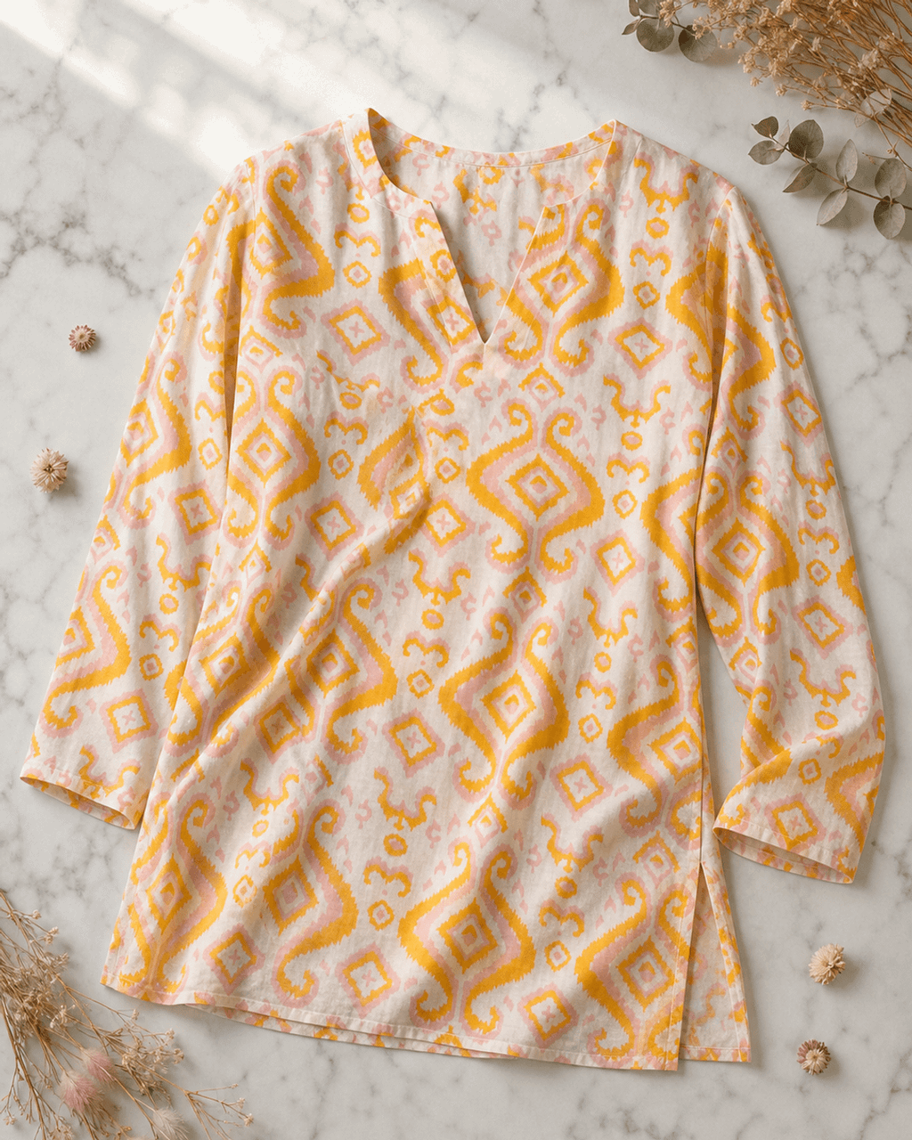 Sunshine Lightweight Cotton Tunic Top - Apparel Small