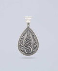 Teardrop Unalome Sterling Silver Pendant - Pendants