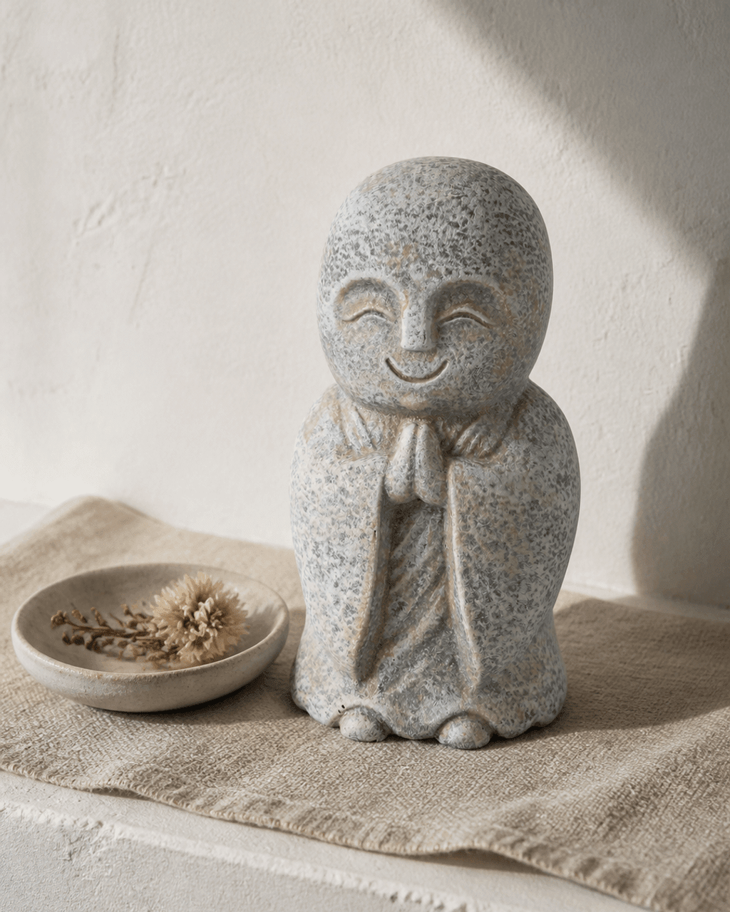 Textured Jizo Namaste Statue - Sculptures & Statues