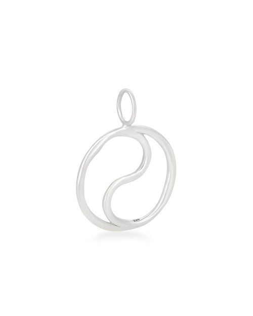 Textured Sterling Silver Yin Yang Pendant - Charms & Pendants