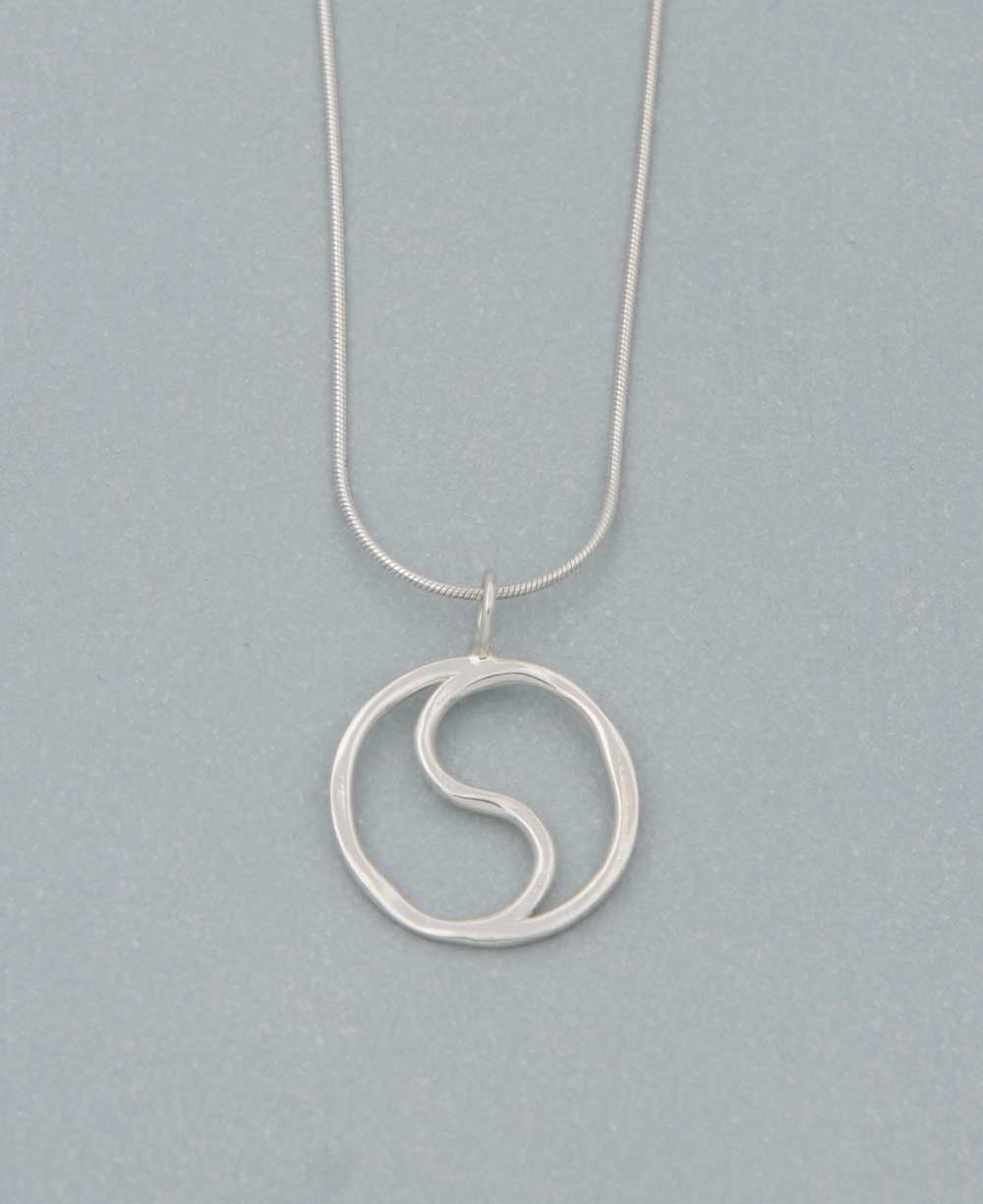Textured Sterling Silver Yin Yang Pendant - Charms & Pendants