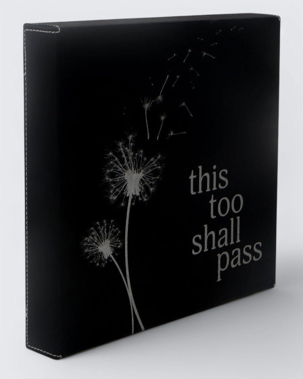 This Too Shall Pass Leatherette Black and Silver Inspirational Wall Hanging - Wall Art