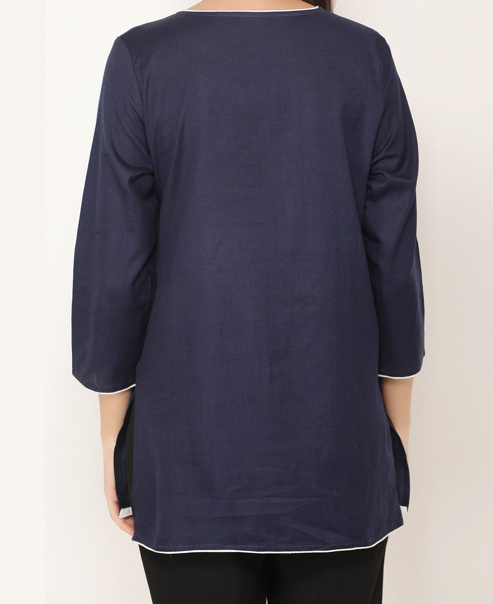 Through It All The Lotus Flower Bloom Blue Tunic Top - Shirts & Tops S