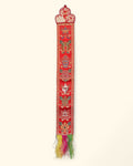 Tibetan Auspicious Symbols Brocade Wall Banner, Red - Wall Hanging