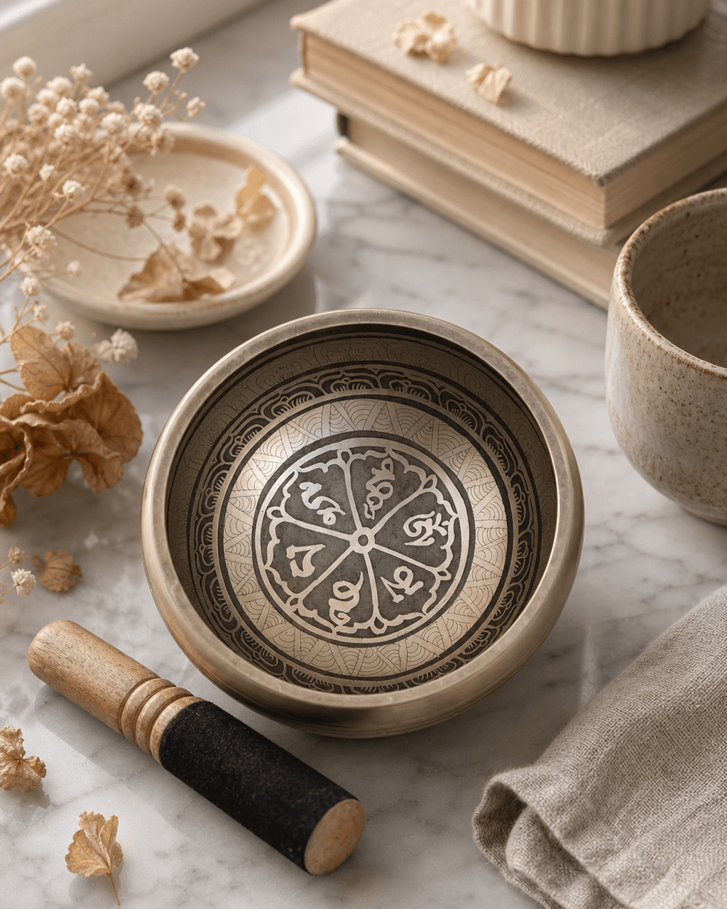 Tibetan Meditation Singing Bowl - Hand Bells & Chimes