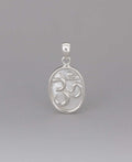 Timeless Om Symbol Oval Sterling Silver Pendant with Mother of Pearl - Charms & Pendants
