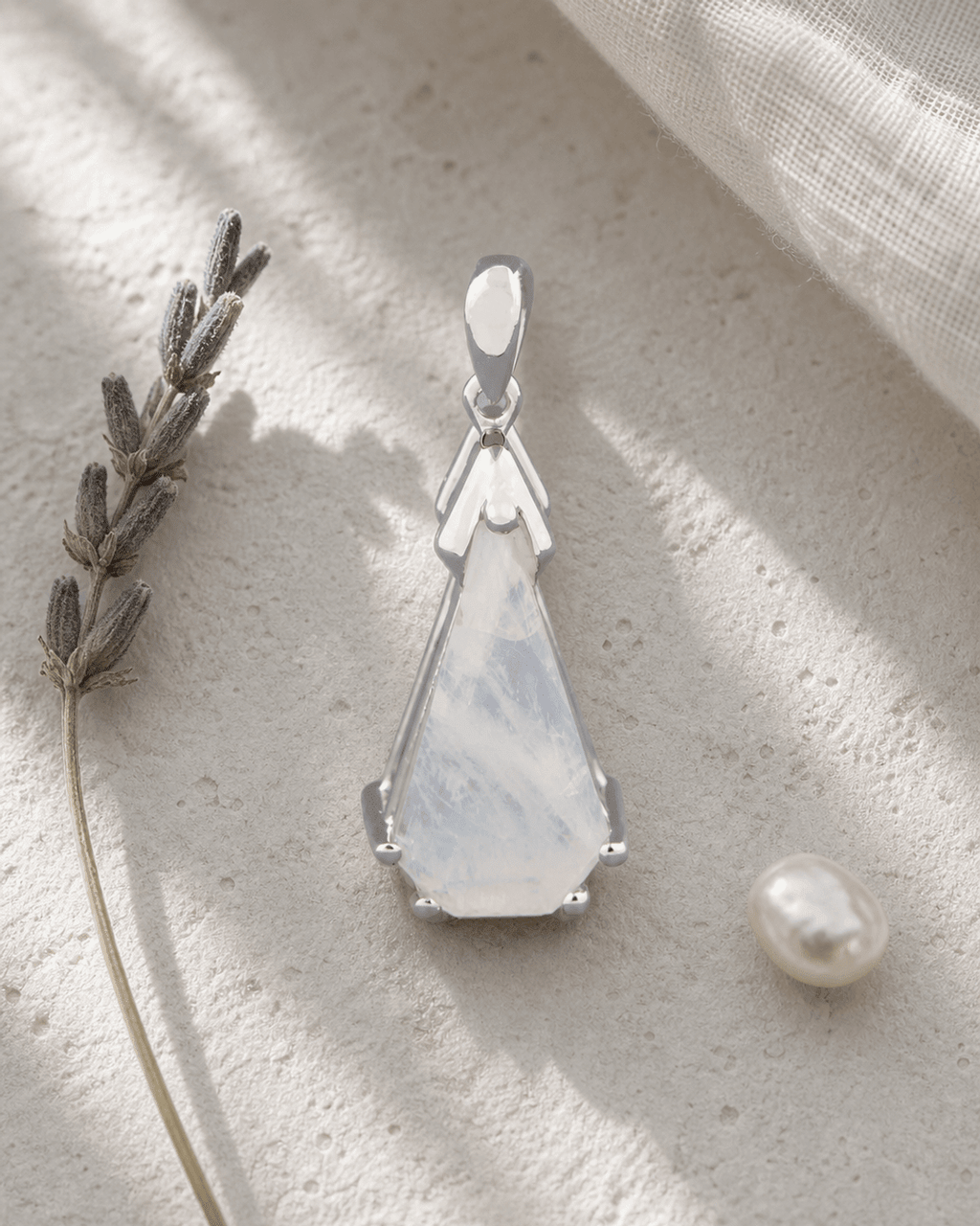 Tower of Tranquility Rainbow Moonstone Pendant - Charms & Pendants