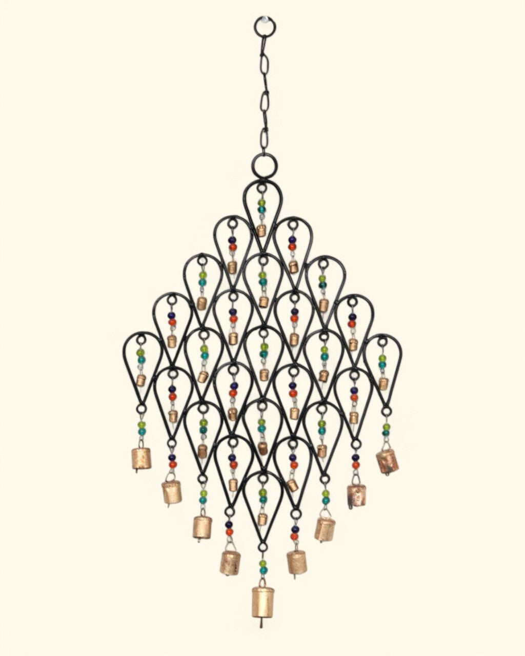 Traditional Bells And Beads Wall Hanging Chime - Wind Chimes