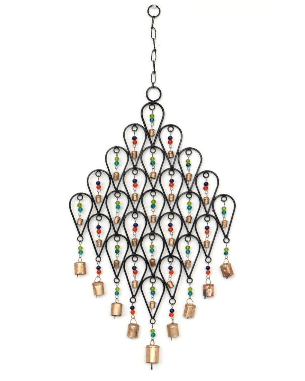 Traditional Bells And Beads Wall Hanging Chime - Wind Chimes