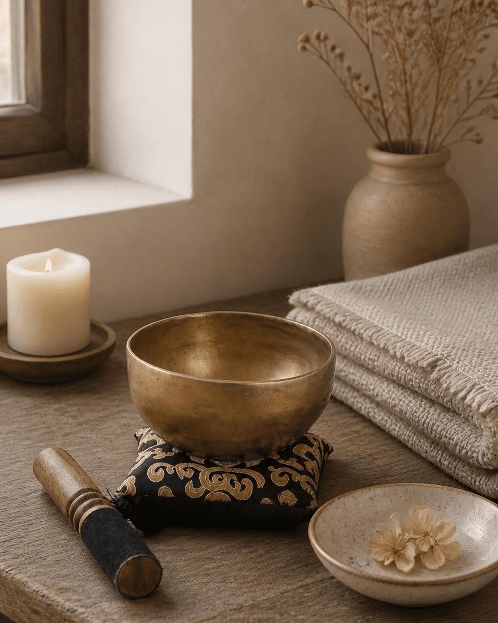 Traditional Tibetan Meditation Singing Bowl for Personal Ritual - Hand Bells & Chimes