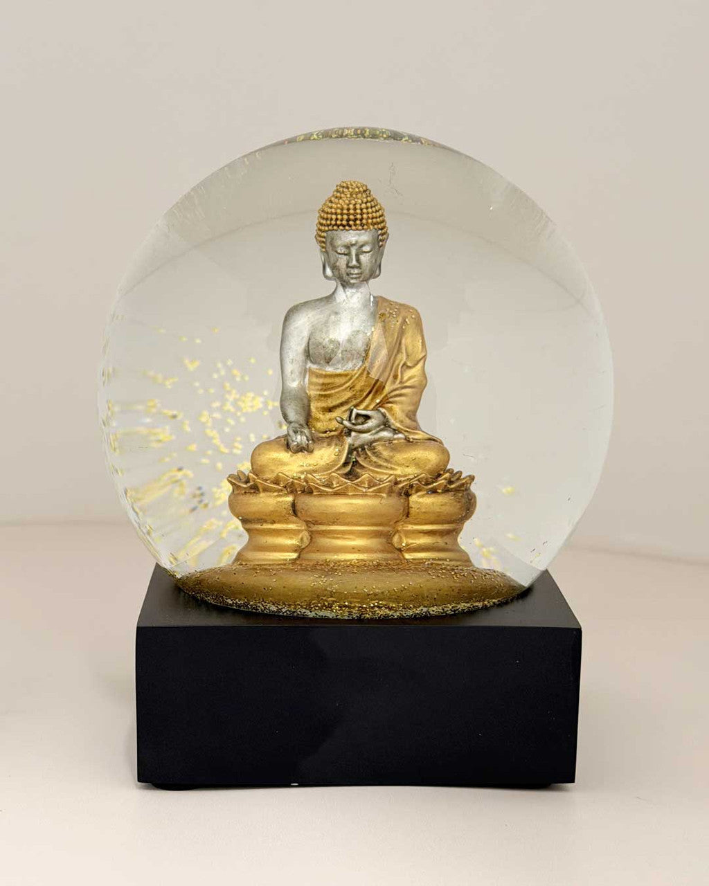 Tranquil Buddha Snow Globe – Glass Desktop Meditation Decor - Snow globes