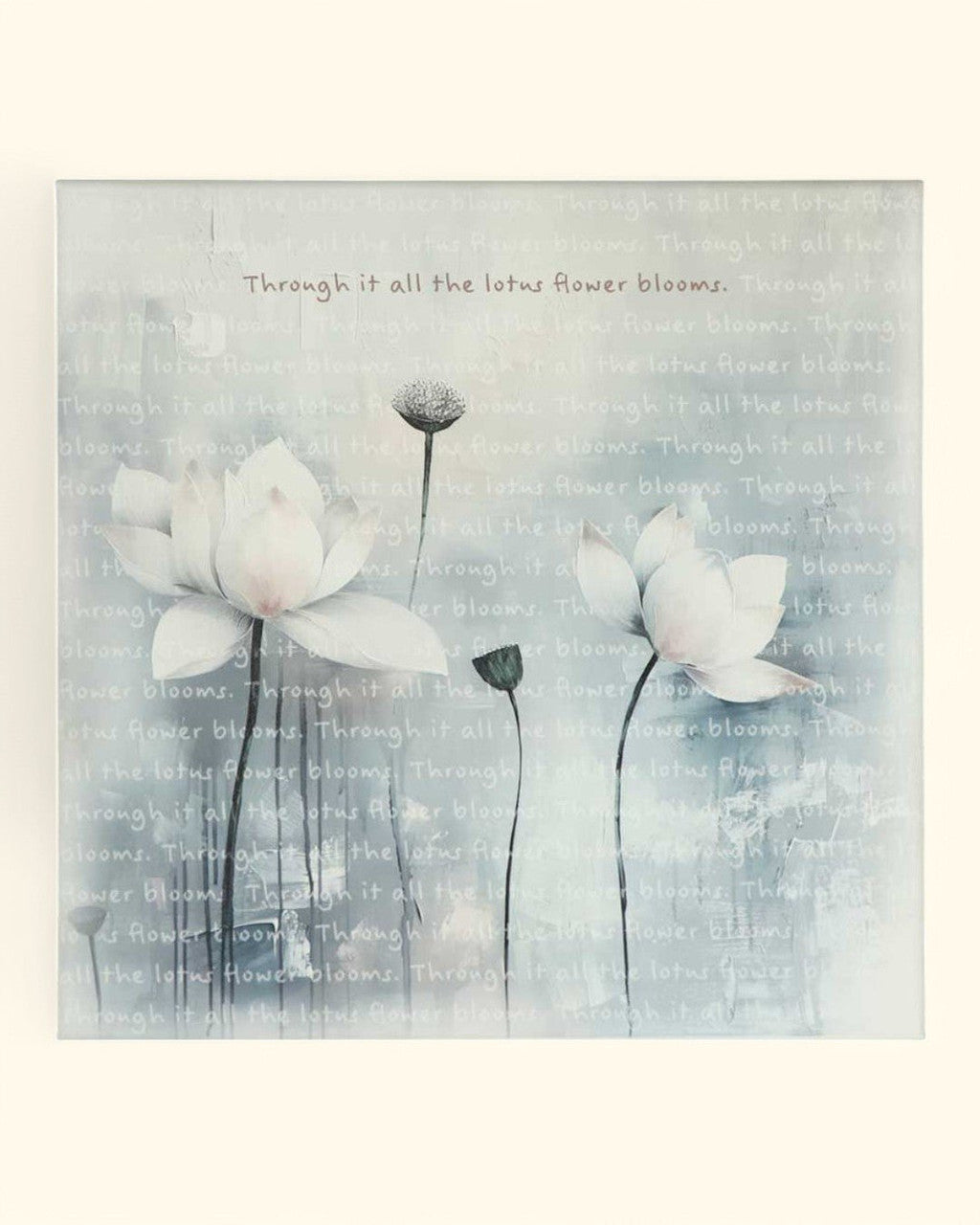 Tranquil Lotus Inspirational Canvas Print Wall Art - Posters, Prints, & Visual Artwork