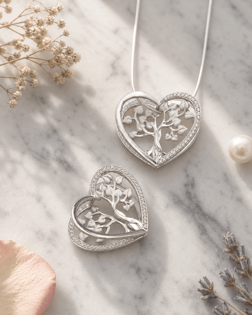 Tree of Life Three Dimensional Heart Pendant - Charms & Pendants