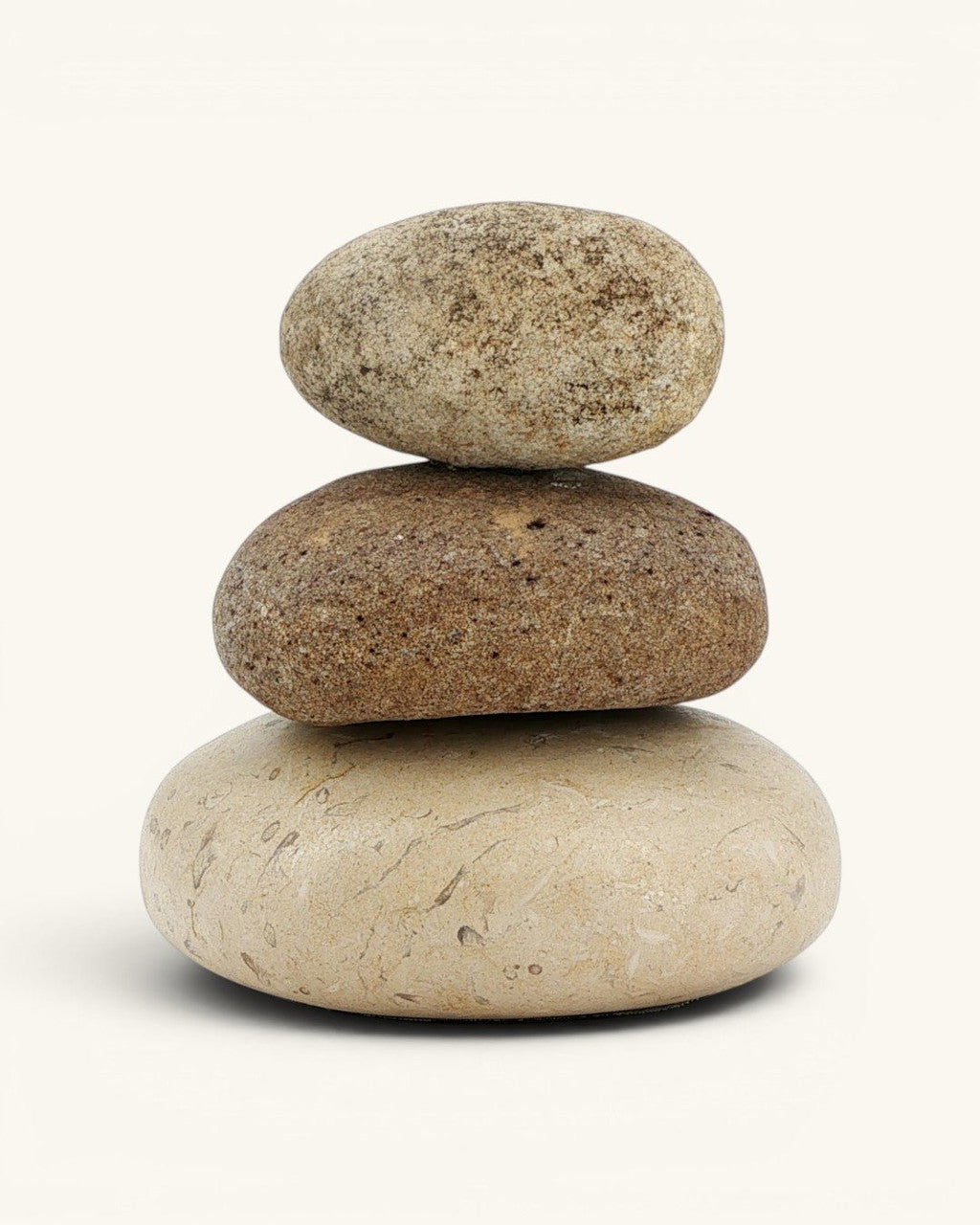 Triple Stone Cairn Sculpture — Natural Zen Balance Decor - Home Decor