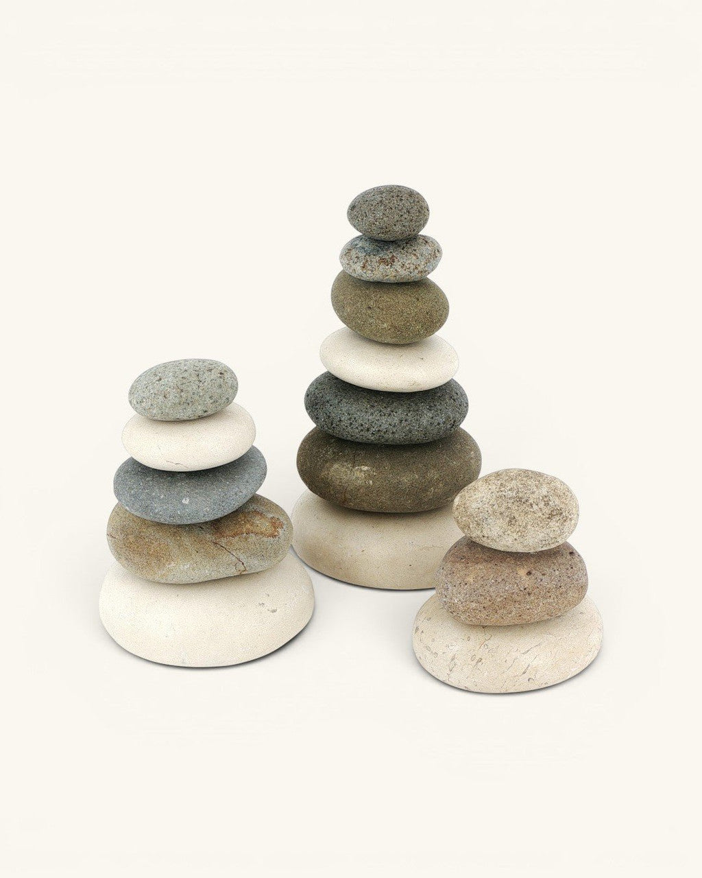 Triple Stone Cairn Sculpture — Natural Zen Balance Decor - Home Decor