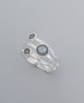 Triple Stone Labradorite Ring, Sterling Silver - Rings Size 7