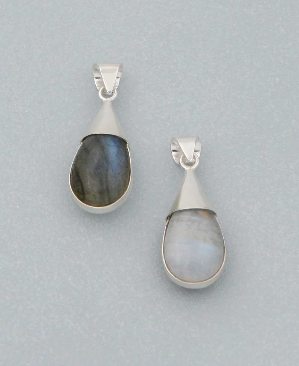 Trust and Intuition Two-Sided Gemstone Drop Pendant - Charms & Pendants