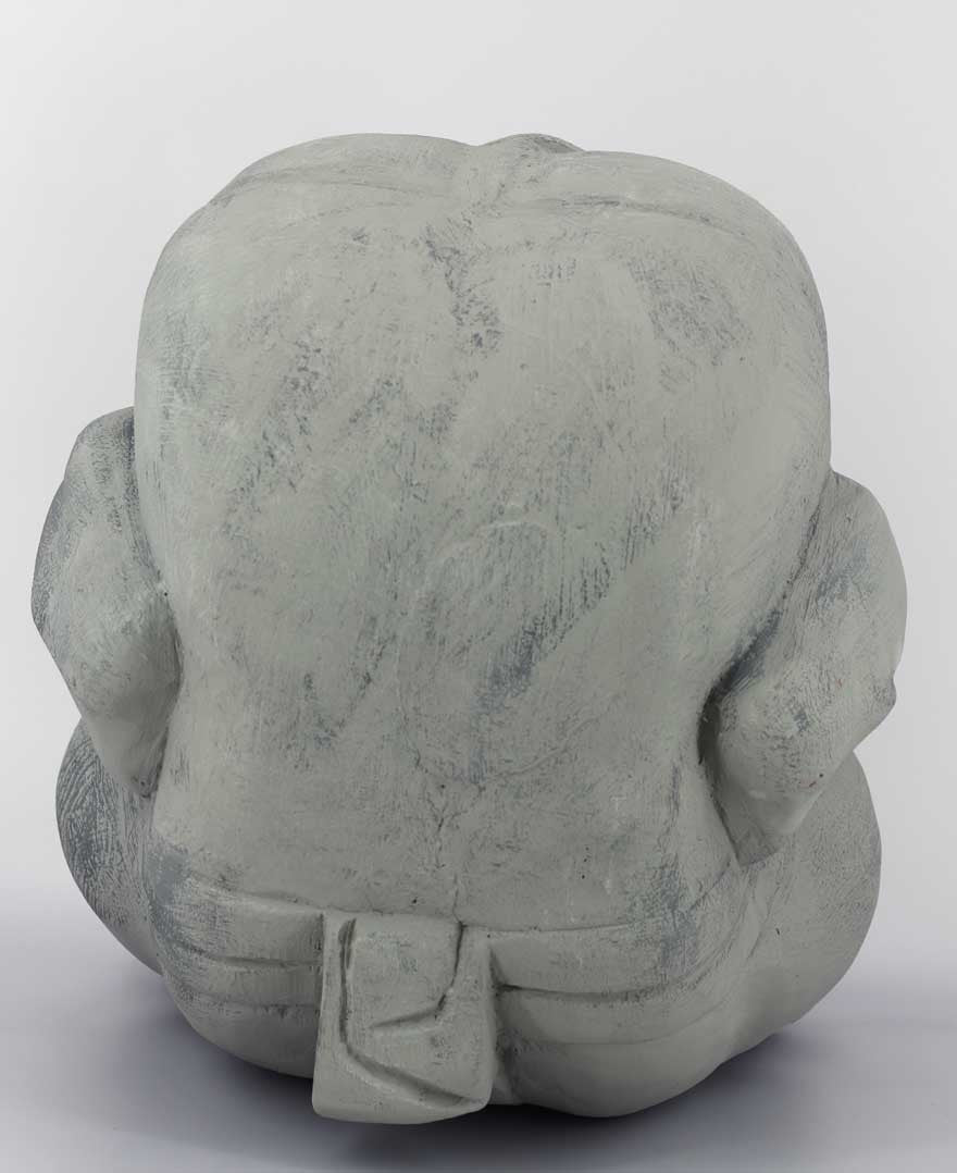 Urban Weeping Painted Wood Buddha Statue - Sculptures & Statues