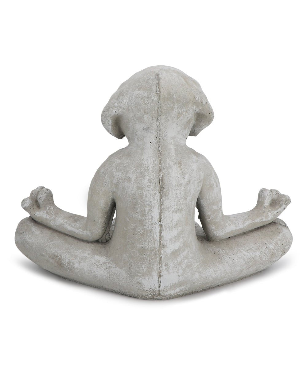 USA Made Cast Stone Meditating Zen Dog Garden Statue - Sculptures & Statues