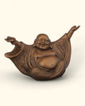 Welcoming Cheering Happy Buddha Statue - Sculptures & Statues Cream