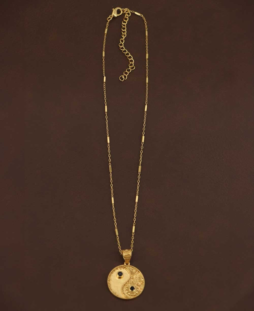 Yin Yang and Black Onyx Necklace - Necklaces