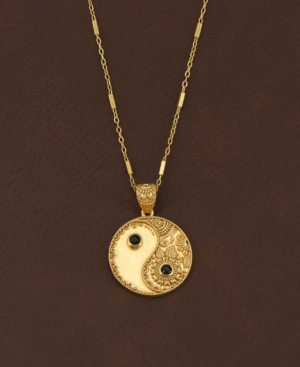 Yin Yang and Black Onyx Necklace - Necklaces