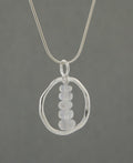 Zen Circle and Moonstone Cairn Pendant, Sterling Silver - Charms & Pendants