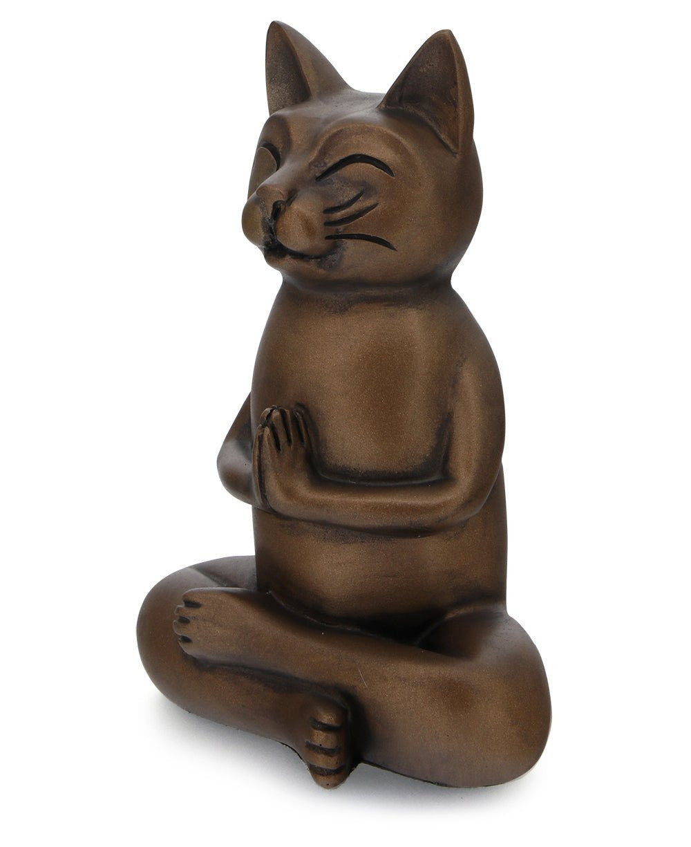 Zen Meditating Namaste Cat Statues - Sculptures & Statues Black